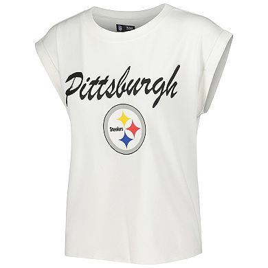 Women's Concepts Sport White/Cream Pittsburgh Steelers Montana Knit T-Shirt & Shorts Sleep Set