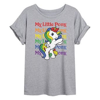 Juniors' My Little Pony Rainbow Oversized Tee