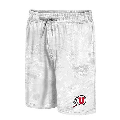 Men's Colosseum White Utah Utes Realtree Aspect Ohana Swim Shorts