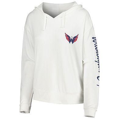Women's Concepts Sport White Washington Capitals Accord Hacci Long Sleeve Hoodie T-Shirt