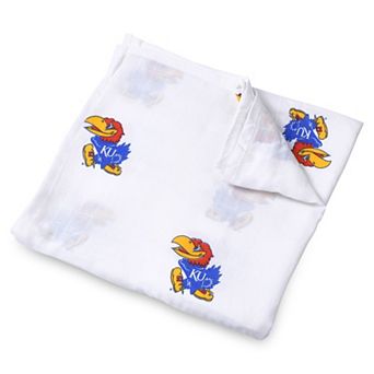 Infant White Kansas Jayhawks 47'' x 47'' Muslin Swaddle Blanket