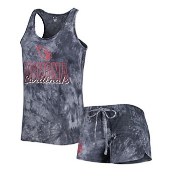Women's Concepts Sport Charcoal Arizona Cardinals Billboard Scoop Neck Racerback Tank Top and Shorts Sleep Set