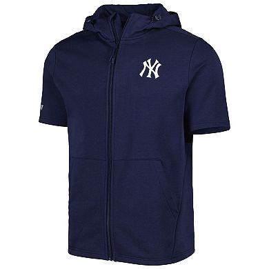 Men's Levelwear Navy New York Yankees Recruit Full-Zip Short Sleeve Hoodie