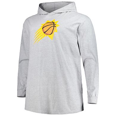 Men's Fanatics Branded Heather Gray Phoenix Suns Big & Tall Pullover Hoodie