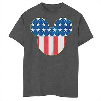 Disney's Boys 8-20 Minnie Mouse American Flag Minnie Mouse Tee