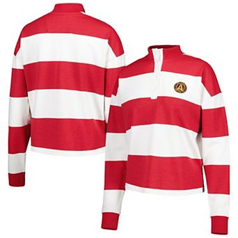 Women's Antigua White Atlanta United FC Radical Rugby Stripe Long Sleeve T-Shirt