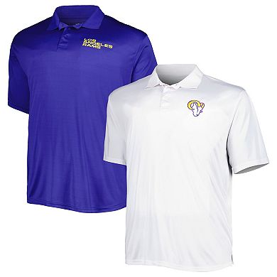 Men's Fanatics Branded Royal/White Los Angeles Rams Solid Two-Pack Polo Set