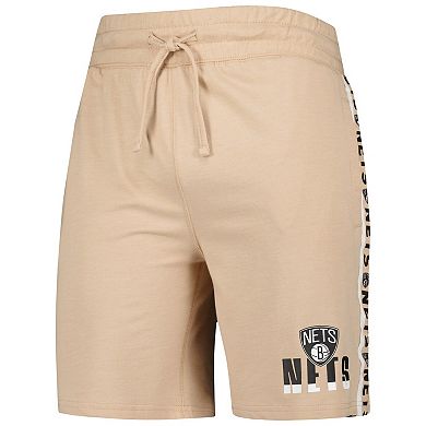 Men's Concepts Sport Tan Brooklyn Nets Team Stripe Shorts