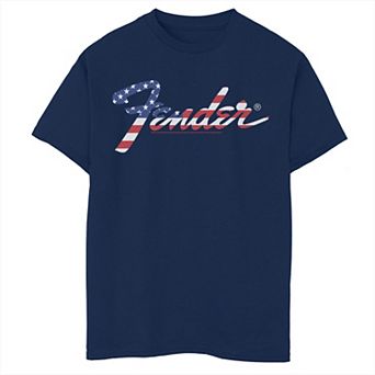 Boys 8-20 Fender USA Flag Filled Logo Tee