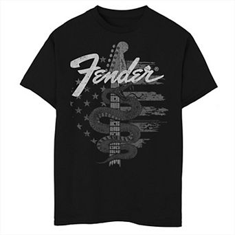 Boys 8-20 Fender Snake USA Flag Logo Tee