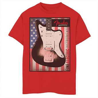 Boys 8-20 Fender Fine Instruments USA Flag Poster Tee