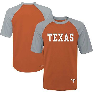 Youth  Burnt Orange Texas Longhorns Mecca Dunes Rash Guard Raglan T-Shirt