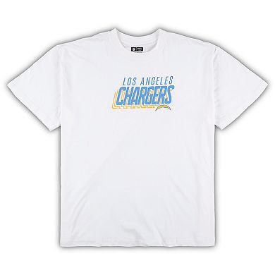 Men's Concepts Sport White/Charcoal Los Angeles Chargers Big & Tall T-Shirt and Shorts Set