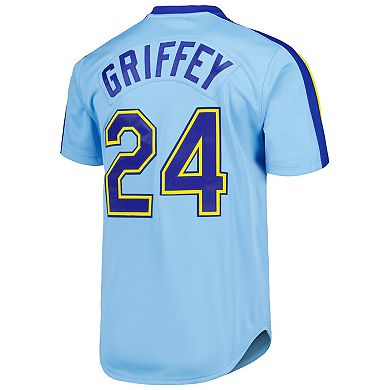 Men's Mitchell & Ness Ken Griffey Jr. Light Blue Seattle Mariners Cooperstown Collection Authentic Jersey