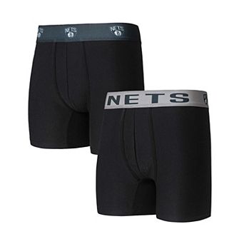 Men's Concepts Sport Black Brooklyn Nets Breakthrough 2-Pack Boxer Briefs