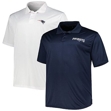 Men's Fanatics Branded Navy/White New England Patriots Solid Two-Pack Polo Set