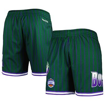 Men's Mitchell & Ness Hunter Green Milwaukee Bucks City Collection Heritage Mesh Shorts