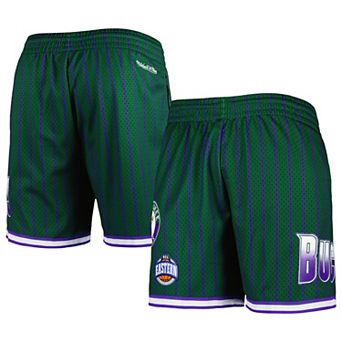Men's Mitchell & Ness Hunter Green Milwaukee Bucks City Collection Heritage Mesh Shorts