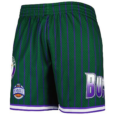 Men's Mitchell & Ness Hunter Green Milwaukee Bucks City Collection Heritage Mesh Shorts