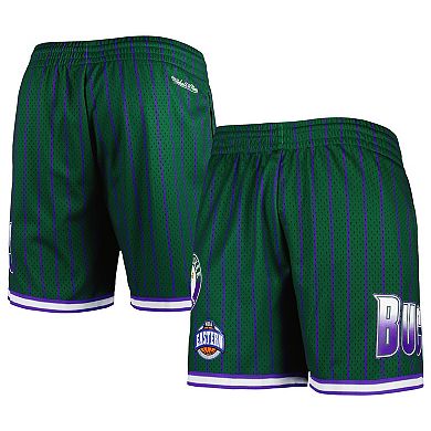 Men's Mitchell & Ness Hunter Green Milwaukee Bucks City Collection Heritage Mesh Shorts