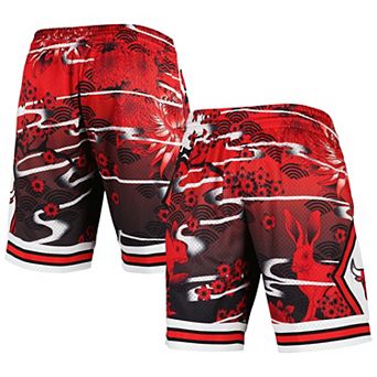 Men's Mitchell & Ness Red Chicago Bulls Lunar New Year Swingman Shorts