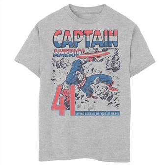 Boys 8-20 Captain America Vintage Action Poster Graphic Tee