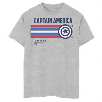 Boys 8-20 Captain America Shield Stripes Graphic Tee