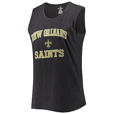 Women's Fanatics Branded Heather Charcoal New Orleans Saints Plus Size Tank Top