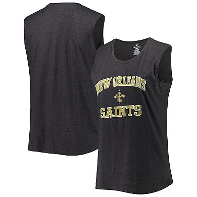 Women's Fanatics Branded Heather Charcoal New Orleans Saints Plus Size Tank Top