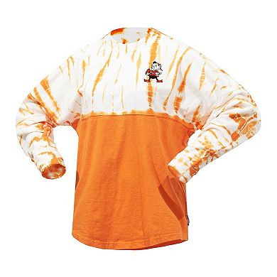 Women's Fanatics Branded Orange Cleveland Browns Vintage Bamboo Spirit Jersey Long Sleeve T-Shirt