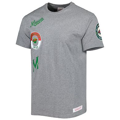 Men's Mitchell & Ness Heather Gray Minnesota Wild City Collection T-Shirt
