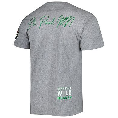 Men's Mitchell & Ness Heather Gray Minnesota Wild City Collection T-Shirt