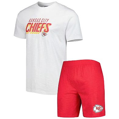 Men's Concepts Sport Red/White Kansas City Chiefs Downfield T-Shirt & Shorts Sleep Set