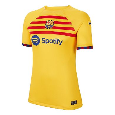 Women's Nike Robert Lewandowski Yellow Barcelona 2022/23 Fourth Breathe Stadium Replica Player Jersey