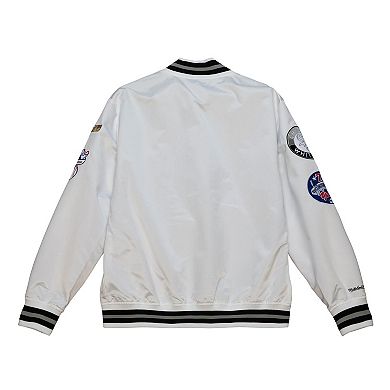 Men's Mitchell & Ness White Chicago White Sox City Collection Satin Full-Snap Varsity Jacket