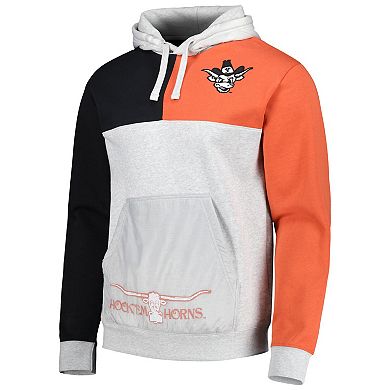 Men's Mitchell & Ness Heather Gray Texas Longhorns Tie-Breaker Pullover Hoodie