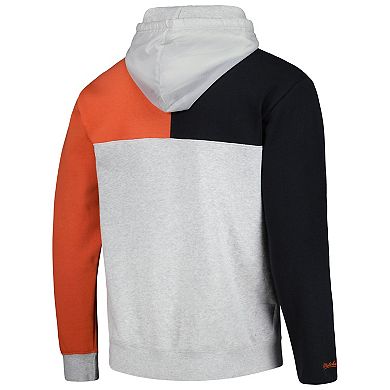 Men's Mitchell & Ness Heather Gray Texas Longhorns Tie-Breaker Pullover Hoodie