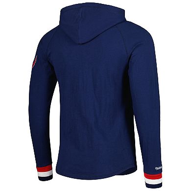 Men's Mitchell & Ness Navy Washington Capitals Legendary Slub Hoodie Long Sleeve T-Shirt