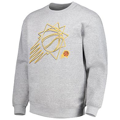 Unisex Stadium Essentials Heather Gray Phoenix Suns Element Logo Pop Pullover Sweatshirt