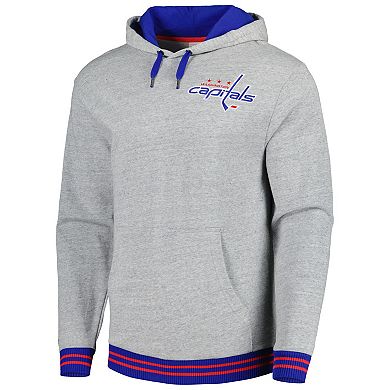 Men's Mitchell & Ness Heather Gray Washington Capitals Classic French Terry Pullover Hoodie