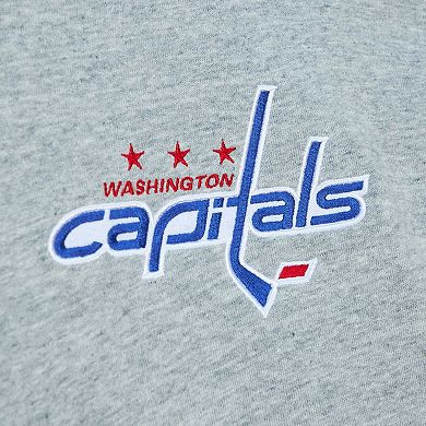 Men's Mitchell & Ness Heather Gray Washington Capitals Classic French Terry Pullover Hoodie