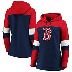 Women's Fanatics Branded Navy Boston Red Sox Filled Stat Sheet Pullover Hoodie