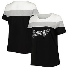 PROFILE Women's Black Chicago White Sox Plus Size #1 Mom 2-Hit V-Neck T- Shirt