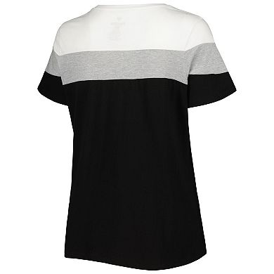 Women's Black/Heather Gray Chicago White Sox Plus Size Colorblock T-Shirt