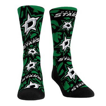 Unisex Rock Em Socks Dallas Stars Allover Logo & Paint Crew Socks