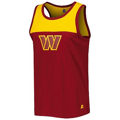 Men's Starter Burgundy/Gold Washington Commanders Logo Touchdown Fashion Tank Top