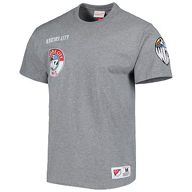 Men Mitchell & Ness Heather Gray Sporting Kansas City City Tee