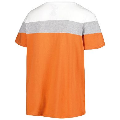 Women's Texas Orange Texas Longhorns Plus Size Split Body T-Shirt