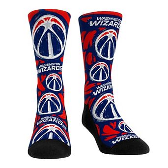 Unisex Rock Em Socks Washington Wizards Allover Logo & Paint Crew Socks
