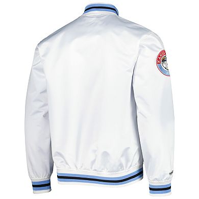 Men's Mitchell & Ness White Sporting Kansas City City Full-Snap Satin Jacket